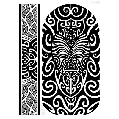 Maori designs Fake Temporary Water Transfer Tattoo Stickers NO.10428